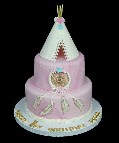 TeePee and Dream Catcher Birthday Cake - Cake by Cakes by Vivienne