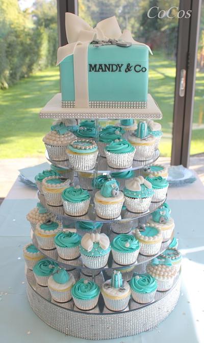 A Tiffany inspired Birthday cake and cupcakes - Cake by Lynette Brandl
