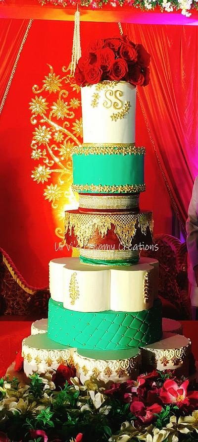 The Turquoise wedding cake - Cake by Urvi Zaveri 