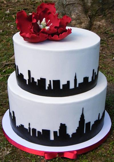 New York Skyline Wedding Cake - Cake by Nicolette Pink