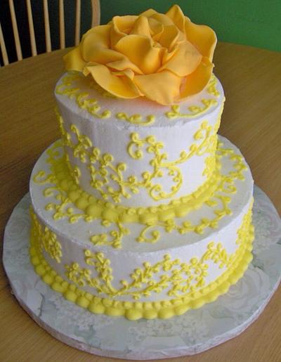 Yellow Rose - Cake by Pink Daisy Cakes