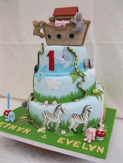 Noahs Ark Christening Cake - Cake by Lou Wood