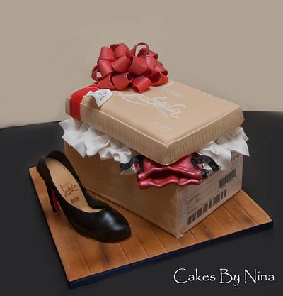 Designer shoe and shoe box - Cake by Cakes by Nina Camberley