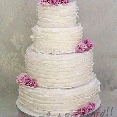 white ruffle wedding cake - Cake by cake that Bradford