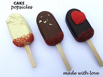 Valentine’s Day cake popsicles  - Cake by Dawn Wells