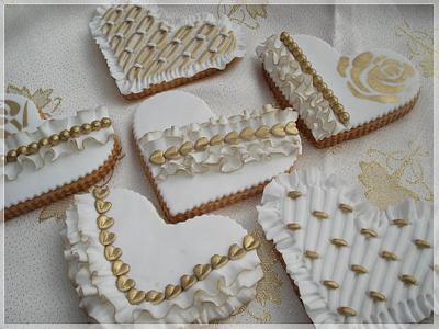 cookies. gold and white . - Cake by Sveta