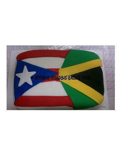 Two Flags As One 10yr Anniversary Cake - Cake by BlueFairyConfections
