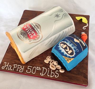 Stella and peanuts - Beer Can - Cake by Lesley Southam