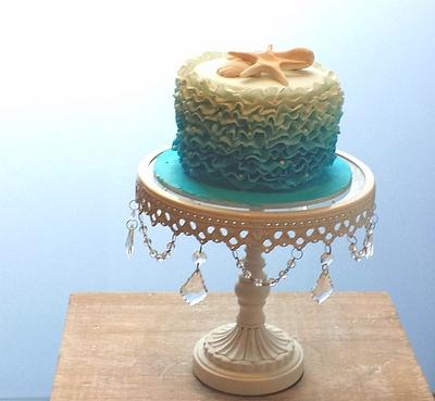 Beach Theme Ombre Ruffles - Cake by LadySucre