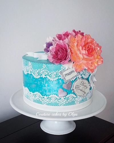 Flowers and laces - Cake by Couture cakes by Olga