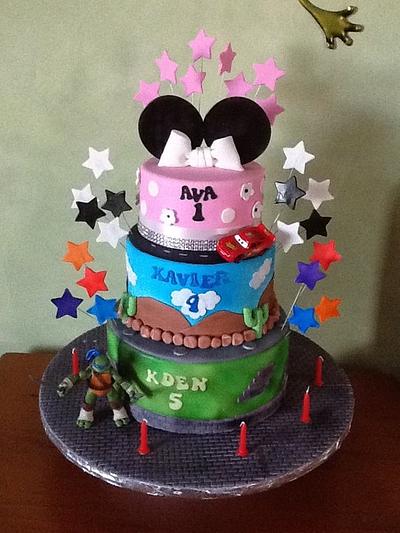 TMNT,Cars & Minnie Mouse... - Cake by Kim Jury