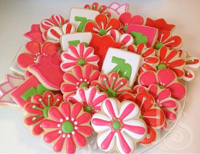 Spring flower cookie platter - Cake by Alicia