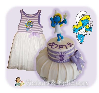 Smurfette dress cake - Cake by Sara Solimes Party solutions