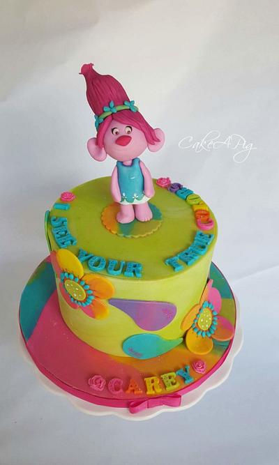 Trolls poppy cake - Cake by CakeAPig