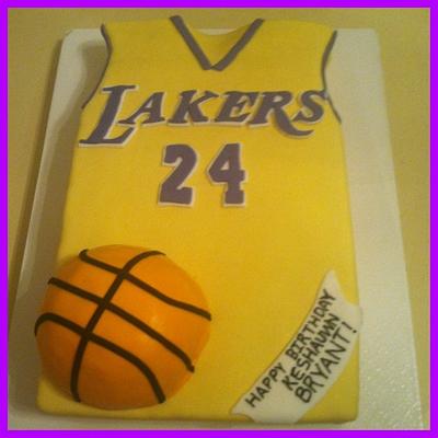 Lakers Jersey Cake  - Cake by Michelle Allen