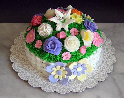 Flower basket - Cake by Kathleen