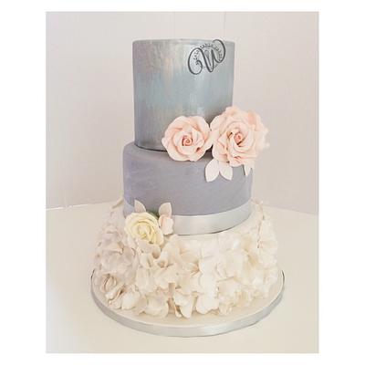 Ruffles and Roses Wedding Cake - Cake by Rezana