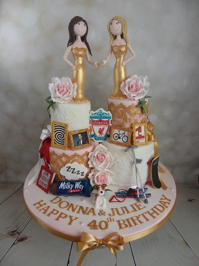 Twin sisters special memories birthday cake - Cake by Melanie Jane Wright