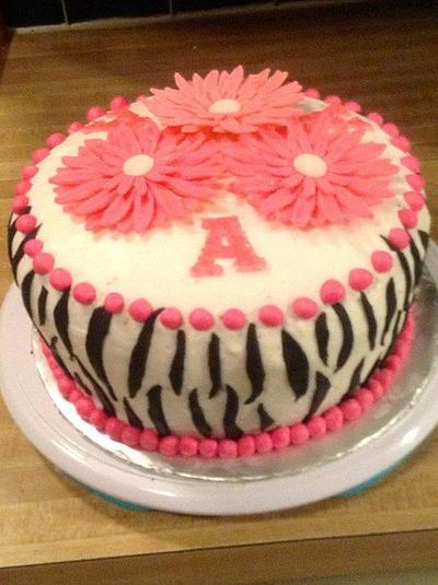 Zebra Birthday Cake - Cake by Missy