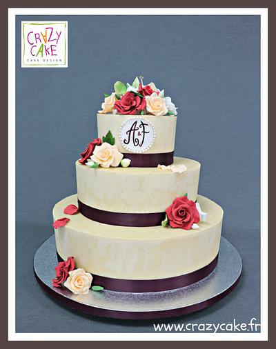 Ganached wedding cake - Cake by Crazy Cake