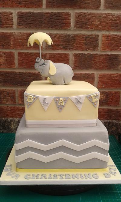 Elephant Christening cake - Cake by Karen's Kakery