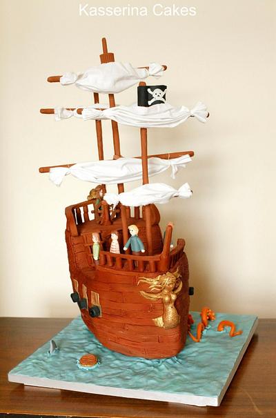 Pirate ship birthday cake - Cake by Kasserina Cakes