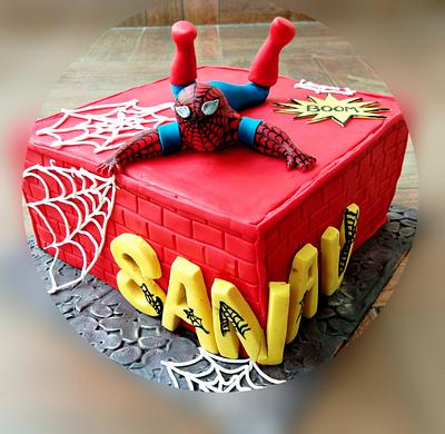 Spiderman in action - Cake by Sugarzest