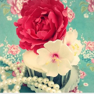 Peony cupcakes - Cake by The Little Salmons Bakery
