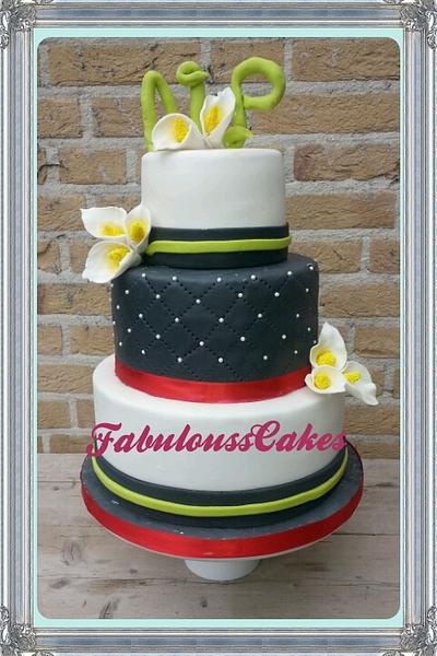 WeddingCake white/grey Callas - Cake by FabCakesNl