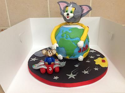 Tom & Jerry in a Space Chase Birthday Cake - Cake by MariaStubbs