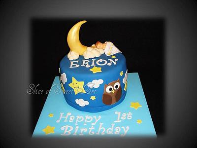Twinkle Twinkle Little Star - Baby's 1st Birthday - Cake by Slice of Sweet Art