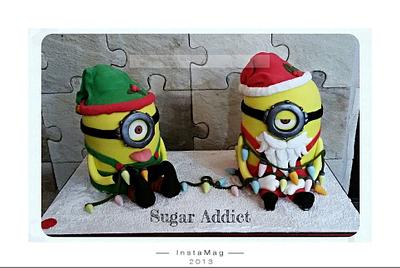 Christmas Minions - Cake by Sugar Addict by Alexandra Alifakioti