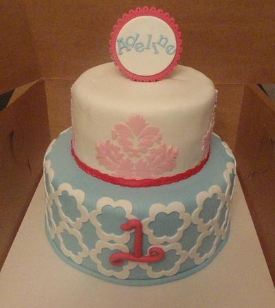 Pink and Blue Dress Cake and Smash Cake - Cake by Katie Cortes