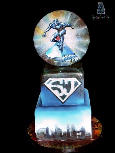 Superjosh Collaboration - Silver Surfer - Cake by Shell at Spotty Cake Tin
