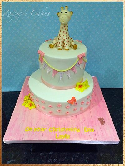 Giraffe Christening  - Cake by Zoepop