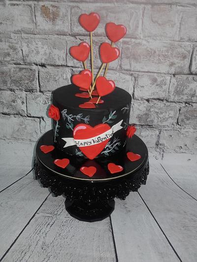 chalkboard valentine - Cake by candyzaxaroplasteio