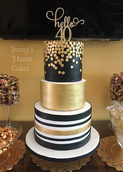 Hello 40 - Cake by Jenny Kennedy Jenny's Haute Cakes