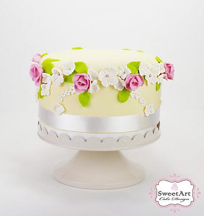 Rose Garland Cake Inspiration Made with love - Cake by Ylenia Ionta - SweetArt Cake Design