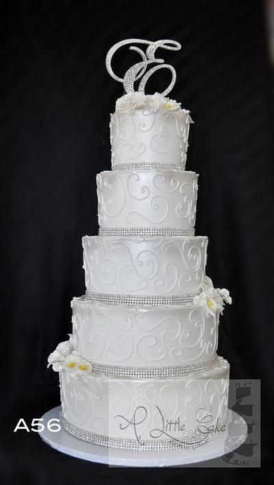 5 Tiered Buttercream Iced Wedding Cake - Cake by Leo Sciancalepore