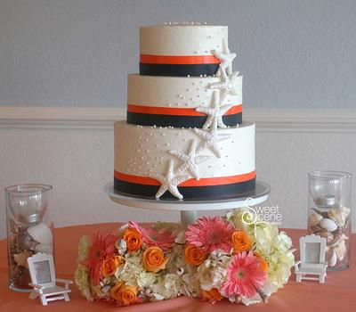 Starfish Wedding Cake - Cake by Sweet Scene Cakes