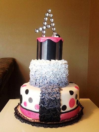 Ombre and dots - Cake by Misty