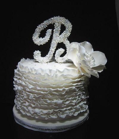 Ruffle birthday cake - Cake by sking
