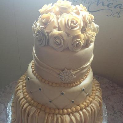 Ivory wedding cake - Cake by beth78148