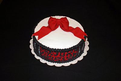 Red Leopard with Bow - Cake by Jen