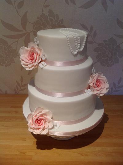 Blush Pink Wedding - Cake by Evelynscakeboutique