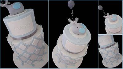 Moroccan themed Christening cake with baby elephant! - Cake by Veronika