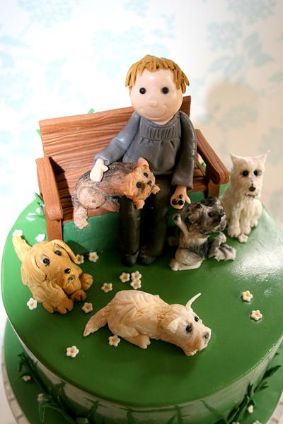 Lady and the dogs - Cake by Alison Lee