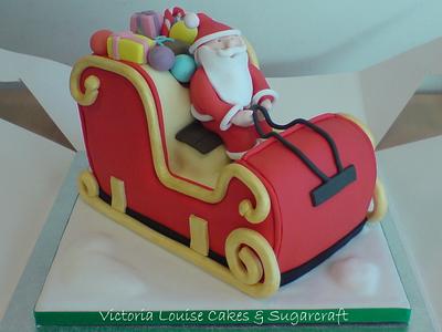 Santa in his Sleigh - Cake by VictoriaLouiseCakes