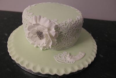 mint and lace hat - Cake by Justine