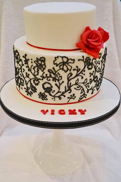 Red and Black - Cake by Roo's Little Cake Parlour